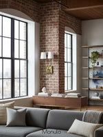 Load image into Gallery viewer, Vintage Fabric Wall Sconce – Double Drum Shade for Bedroom or Hallway