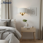 Bild in Gallery-Viewer laden, Tela Eleganter Stoffschirm Wandleuchte mit Veredeltem Metallrahmen für Wohnzimmer und Schlafzimmer