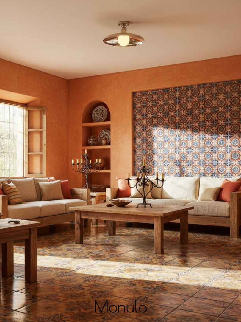 Lámpara de techo metálica Forvara Farmhouse - Diseño industrial de disco redondo