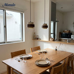 Load image into Gallery viewer, Travertine Wood Pendant Lamp - Modern Organic Hanging Light for Living Room