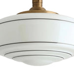 Load image into Gallery viewer, Kalvora Mid-Century Round Ceiling Light with Striped Glass Shade - Indoor Flush Mount Light for Bedrooms and Corridors