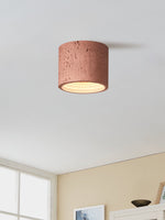 Load image into Gallery viewer, Cylindrical Travertine Lamp - LED Wabi Sabi Ceiling Light for Modern Homes