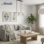 Bild in Gallery-Viewer laden, Glavira Contemporary Linear Pendant Light – Klarglas-Schirm mit Messing- oder Bronze-Finish