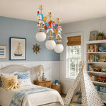 Bild in Gallery-Viewer laden, Unicorn chandelier in bright nursery bedroom setting