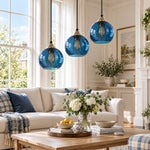 Charger l'image dans la visionneuse de galerie, Bubble Glass Globe 3 - Light Single Pendant Light With Adjustable Cord