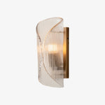 Load image into Gallery viewer, Bravira Ribbed Glass Cylinder Modern Wall Sconce for Entryway and Bedside Lighting