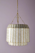 Load image into Gallery viewer, Lumica Faceted Capiz Shell Pendant — Coastal-Contemporary Pendant Light for Dining & Kitchen Islands