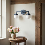 Cargar imagen en el visor de la Galería, Aplique de pared moderno de cristal opalino para tocador – Lámpara de pared de baño de cristal opalino