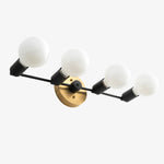 Load image into Gallery viewer, Glorica Glass Minimalist Metal Bar Vanity Light – Globe Wall Lamp for Dressing Room & Bathroom