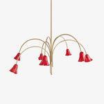 Cargar imagen en el visor de la Galería, Lámpara de araña de cristal floral Bellina – Elegante lámpara colgante de cristal con forma de flor para comedores y salas de estar