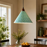 Bild in Gallery-Viewer laden, Clover floral pendant above wooden dining table by bright window