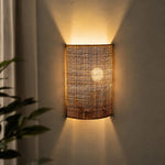 Load image into Gallery viewer, Japanese Rattan Wood Wall Sconce
