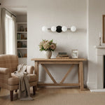 Load image into Gallery viewer, Glorica Glass Minimalist Metal Bar Vanity Light – Globe Wall Lamp for Dressing Room & Bathroom