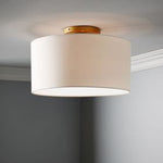 Load image into Gallery viewer, Jelvane Linen Drum Flush Mount - Modern Fabric Bedroom Ceiling Light