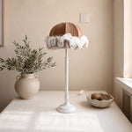 Load image into Gallery viewer, French vintage table lamp beside window with tabletop decor