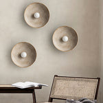 Cargar imagen en el visor de la Galería, Aplique de pared redondo estilo retro Wabi Sabi para dormitorio M44