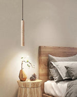 Load image into Gallery viewer, Japanese Wabi Sabi Yellow Travertine Cylinder 1-Light Pendant Light M13