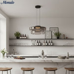 Cargar imagen en el visor de la Galería, Lámpara colgante de vidrio con forma de disco apilado Verdoma Iluminación nórdica contemporánea para cocinas