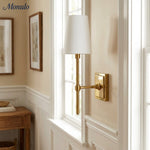 Load image into Gallery viewer, Rowan Elegant White-Linen Shade Wall Lamp – Retro Metal Wall Light for Bedroom & Hallway