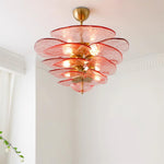 Load image into Gallery viewer, Lotus Leaf Layered Glass Chandelier