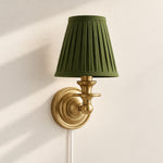 Bild in Gallery-Viewer laden, Rowan No-Wire Pleated Drum Shade Wall Sconce – Plug-In Fabric Wall Light