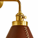 Cargar imagen en el visor de la Galería, Brown Leather Wall Sconce