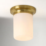 Load image into Gallery viewer, Rivora Textured Ribbed Glass Flush Ceiling Light — Elegant Low-Profile Fixture for Entryways