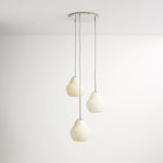 Cargar imagen en el visor de la Galería, Lámpara de araña Rivrona con pantalla esférica texturizada — Lámpara colgante contemporánea de 3 luces para interiores del hogar