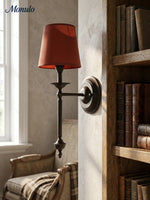 Bild in Gallery-Viewer laden, Rowan Stoffschirm Wandleuchte in Antik Kupfer - Vintage Luxus Licht für Innenräume