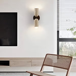 Charger l'image dans la visionneuse de galerie, Applique murale LED en travertin et bois Merrill
