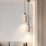 Load image into Gallery viewer, Wabi Sabi Solid Wood Travertine Stone Pendant Light M37