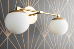 Load image into Gallery viewer, Glorica Glass Modern Wall Sconce – Contemporary 2-Globe Indoor Accent Lamp for Hallway