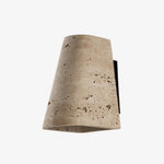 Bild in Gallery-Viewer laden, Beige tapered travertine wall sconce