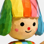 Cargar imagen en el visor de la Galería, Painted face detail on wooden figurine