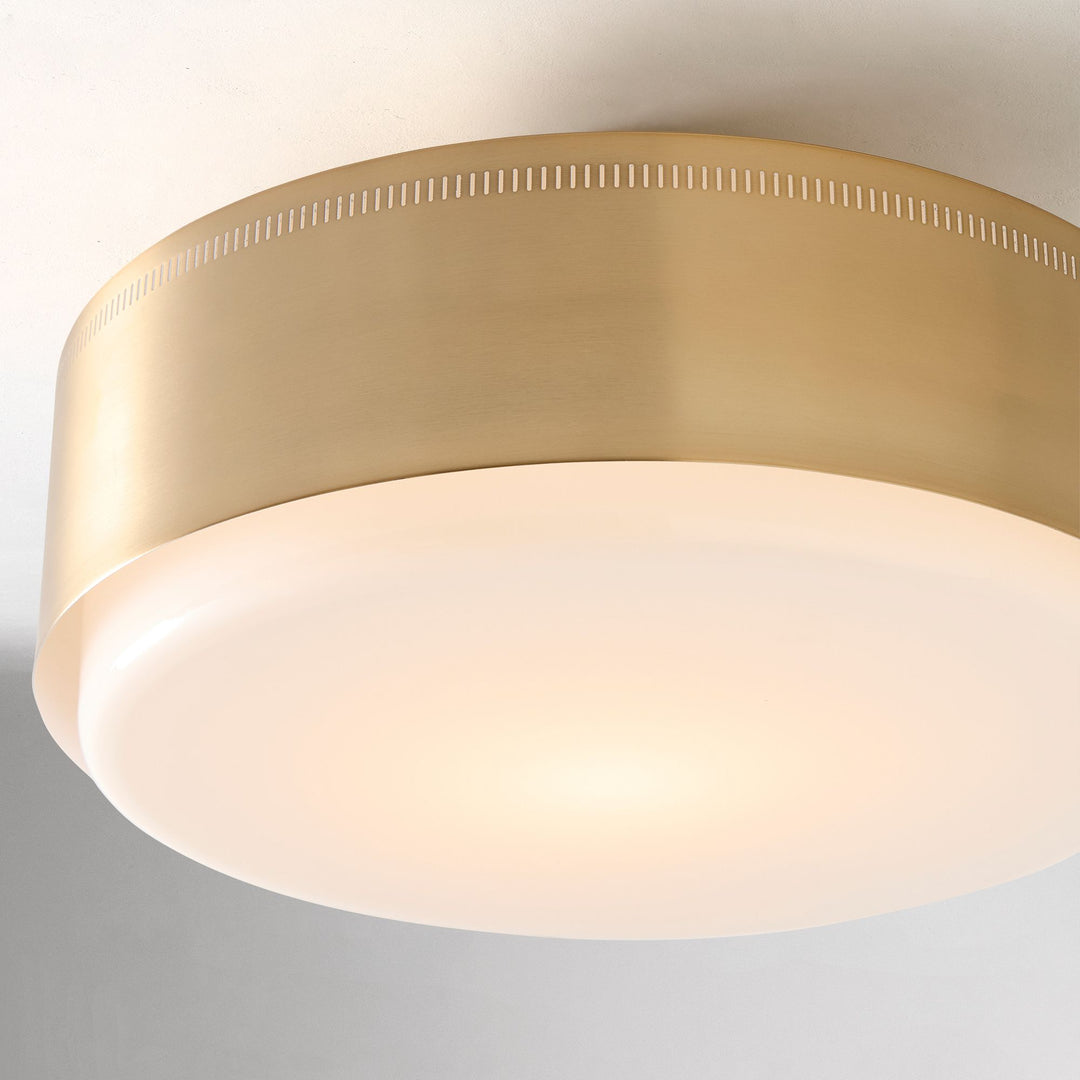 Plafonnier rond en métal Bolvira - Style encastré bronze champagne