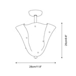 Cargar imagen en el visor de la Galería, Lámpara de techo Bellina contemporánea con forma de pétalo, de cristal y metal – Luz de montaje empotrado regulable para interiores modernos
