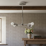 Load image into Gallery viewer, Mobilux Line Mid-Century Gold Sputnik Chandelier – Semi-Flush Geometric Brass Fixture