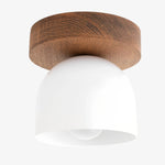 Load image into Gallery viewer, Metio Dome Scandinavian Oak Flush Mount Ceiling Light – Modern Minimalist Design for Living Room & Bedroom