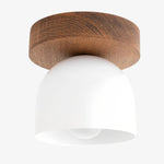 Load image into Gallery viewer, Metio Dome Scandinavian Oak Flush Mount Ceiling Light – Modern Minimalist Design for Living Room & Bedroom