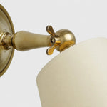 Cargar imagen en el visor de la Galería, Vintage Brass Wall Sconce with Fabric Shade