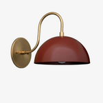 Cargar imagen en el visor de la Galería, Aplique de pared industrial de metal Curva - Brazo curvo de latón - Luminaria de cúpula martillada