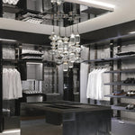 Load image into Gallery viewer, Contemporary Hanging Light - Iron Metal Glass Gold Brown Damp-rated