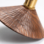 Load image into Gallery viewer, Close-up of hand-carved wood grain on the wall sconce shade