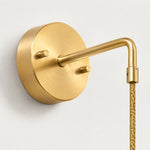 Bild in Gallery-Viewer laden, Round brass wall plate and arm connection detail