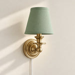 Charger l'image dans la visionneuse de galerie, Rowan No-Wire Flat Drum Shade Wall Sconce – Plug-In Fabric Wall Light