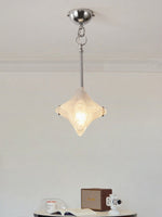 Load image into Gallery viewer, Art Deco Star Pendant Light - Frosted Glass Pendant with Geometric Style - Astris Elara