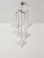 Load image into Gallery viewer, Art Deco Star Chandelier – Frosted Glass Deco Fixture for Dining Room – Astris Vega