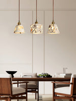 Load image into Gallery viewer, Wabi-sabi Style Water-polished Translucent Stone Retro Pendant Lamp