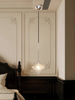 Load image into Gallery viewer, Art Deco Star Pendant Light - Frosted Glass Pendant with Geometric Style - Astris Elara