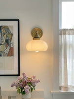 Load image into Gallery viewer, Riven Milk Glass Wall Lamp Vintage Industrial Style - Bedroom Bathroom Lighting